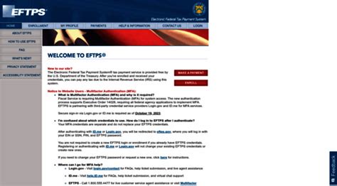 Welcome to EFTPS online.